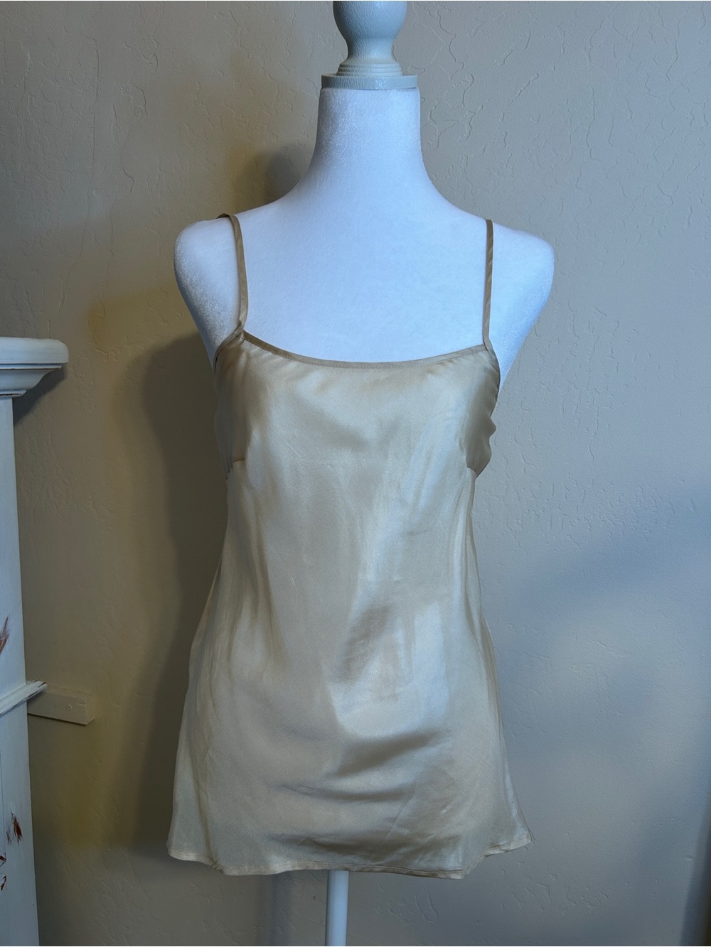NWT Trina Turk 100% Silk Champagne Cami Top Luxury Slip Tank